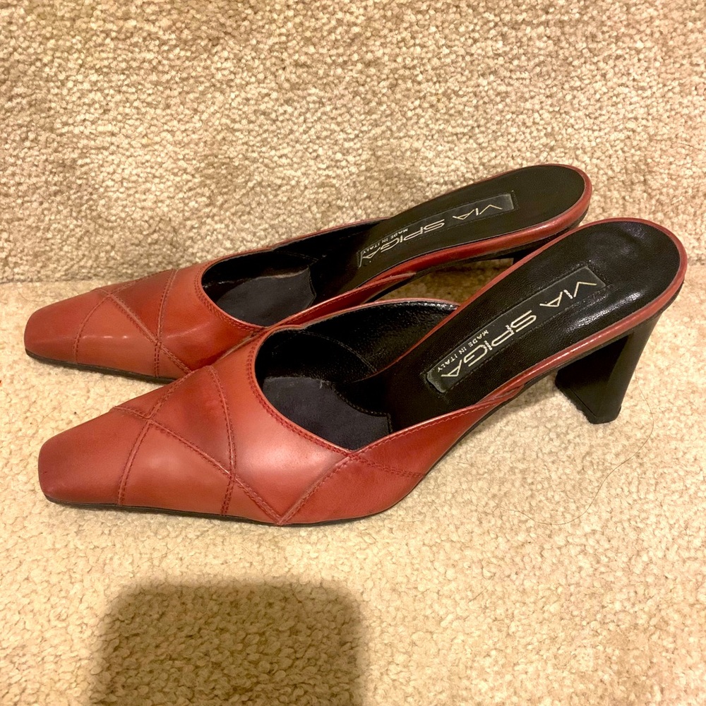 Via Spiga Mules Block Heels Size 6